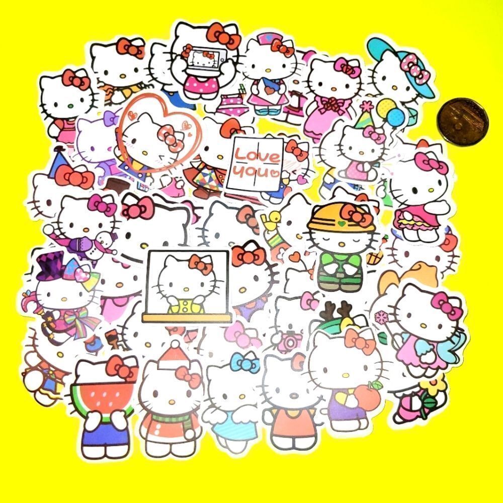 50pc brand new waterproof cute Hello Kitty stickers B